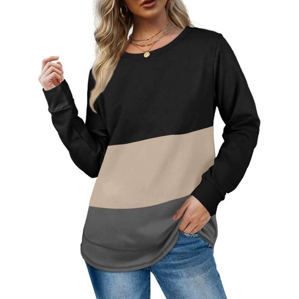 MSRP $28 Dofaoo Women's S Sweatshirt Crewneck Long Sleeve Color Block Shirt